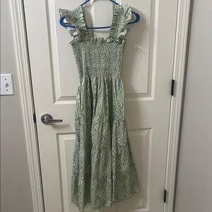 Hill House Home Green Leaf Maxi Dress